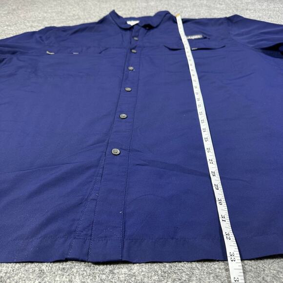 Habit Blue Short Sleeve Button Front Outdoor UPF 40+ Fishing Shirt Size 3XL - Picture 4 of 7